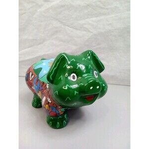 Mexican Piggy‎ Bank Hand Painted Vibrant colors 7X5X4